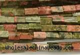 CCU1098 15 inches 2*4mm cuboid unakite beads