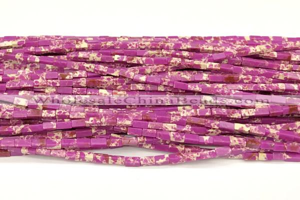 CCU1122 15 inches 2*4mm cuboid imitation sea sediment jasper beads