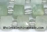 CCU1311 15 inches 7mm - 8mm faceted cube aquamarine beads