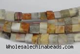 CCU33 15.5 inches 5*5mm cube bamboo leaf agate beads wholesale