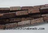 CCU508 15.5 inches 4*13mm cuboid red artistic jasper beads wholesale