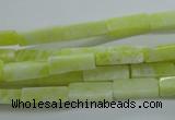 CCU524 15.5 inches 4*13mm cuboid lemon jade beads wholesale