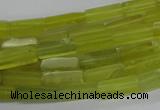 CCU525 15.5 inches 4*13mm cuboid olive jade beads wholesale