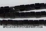 CCU53 15.5 inches 6*6mm cube black agate beads wholesale