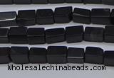 CCU700 15.5 inches 4*6mm cuboid black stone beads wholesale