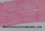 CCU711 15.5 inches 4*13mm cuboid rose quartz beads wholesale
