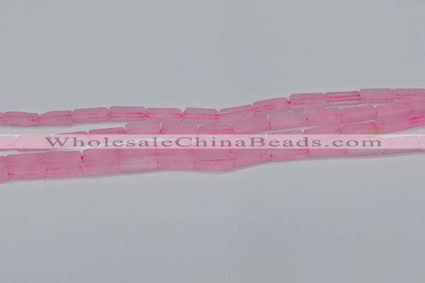 CCU711 15.5 inches 4*13mm cuboid rose quartz beads wholesale