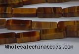 CCU719 15.5 inches 4*13mm cuboid yellow tiger eye beads wholesale