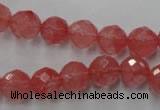 CCY113 15.5 inches 10mm faceted round cherry quartz beads wholesale