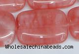 CCY163 15.5 inches 25*35mm rectangle cherry quartz beads wholesale