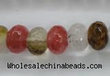 CCY404 15.5 inches 10*14mm faceted rondelle volcano cherry quartz beads