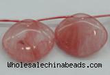 CCY58 25*30mm top-drilled conch cherry quartz beads wholesale