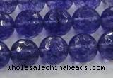 CCY605 15.5 inches 14mm faceted round blue cherry quartz beads