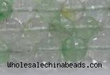 CCY614 15.5 inches 12mm faceted round green cherry quartz beads