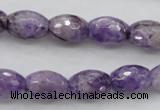 CDA333 15.5 inches 10*14mm faceted rice dyed dogtooth amethyst beads