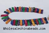 CDE1005 Top drilled 9*15mm - 10*45mm sticks sea sediment jasper beads