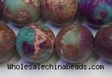 CDE1038 15.5 inches 10mm round matte sea sediment jasper beads