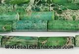 CDE1427 15.5 inches 4*13mm tube sea sediment jasper beads wholesale