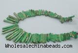 CDE1514 Top drilled 5*15mm - 6*55mm sticks sea sediment jasper beads