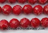 CDE2121 15.5 inches 8mm faceted round dyed sea sediment jasper beads