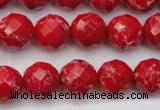 CDE2122 15.5 inches 10mm faceted round dyed sea sediment jasper beads