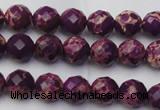 CDE2140 15.5 inches 6mm faceted round dyed sea sediment jasper beads