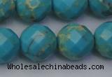 CDE2159 15.5 inches 24mm faceted round dyed sea sediment jasper beads
