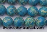 CDE2162 15.5 inches 10mm faceted round dyed sea sediment jasper beads
