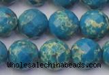 CDE2166 15.5 inches 18mm faceted round dyed sea sediment jasper beads