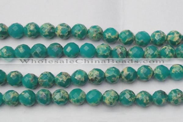 CDE2179 15.5 inches 24mm faceted round dyed sea sediment jasper beads