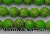 CDE2182 15.5 inches 10mm faceted round dyed sea sediment jasper beads