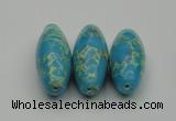 CDE2301 16*38mm rice sea sediment jasper beads wholesale