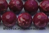 CDE2522 15.5 inches 16mm faceted round dyed sea sediment jasper beads