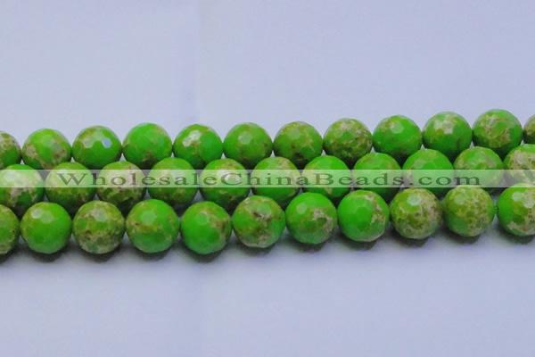 CDE2560 15.5 inches 22mm faceted round dyed sea sediment jasper beads