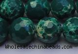 CDE2572 15.5 inches 16mm faceted round dyed sea sediment jasper beads