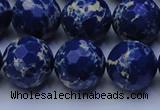 CDE2581 15.5 inches 18mm faceted round dyed sea sediment jasper beads