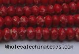 CDE2616 15.5 inches 5*8mm rondelle dyed sea sediment jasper beads