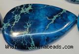 CDE328 15.5 inches 30*50mm flat teardrop dyed sea sediment jasper beads