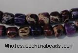 CDE705 15.5 inches 6*8mm nuggets dyed sea sediment jasper beads