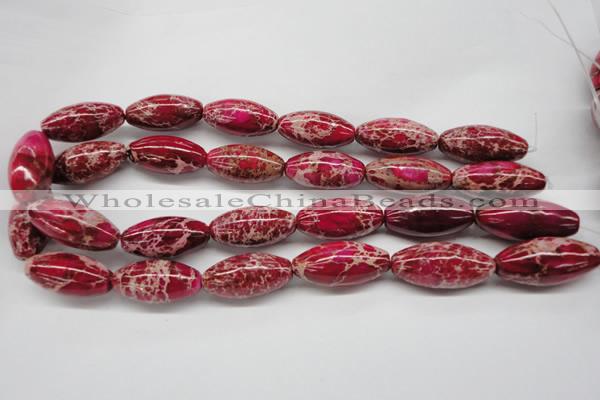 CDI609 15.5 inches 15*30mm rice dyed imperial jasper beads