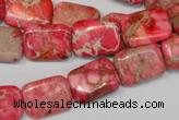 CDI631 15.5 inches 12*16mm rectangle dyed imperial jasper beads