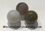 CDN1094 30mm round grey agate decorations wholesale
