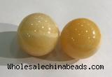 CDN1262 40mm round yellow jade decorations wholesale