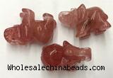 CDN415 25*50*35mm elephant cherry quartz decorations wholesale