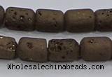 CDQ610 8 inches 6*8mm drum druzy quartz beads wholesale