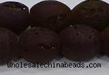 CDQ639 8 inches 12*14mm rice druzy quartz beads wholesale