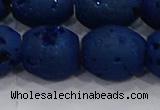 CDQ642 8 inches 12*14mm rice druzy quartz beads wholesale