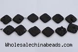 CDQ667 8 inches 25*25mm diamond druzy quartz beads wholesale