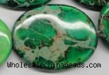 CDT188 15.5 inches 30*40mm oval dyed aqua terra jasper beads