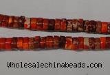 CDT733 15.5 inches 3*6mm heishi dyed aqua terra jasper beads